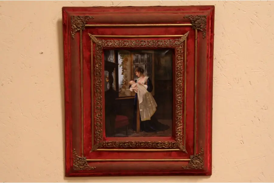 Photo of KPM Signed Antique Hand Painted Porcelain Plaque