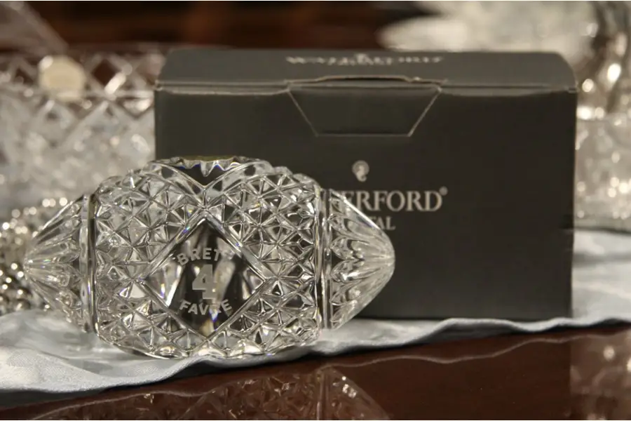 Photo of Waterford Brett Favre #4 Football, Signed & Numbered