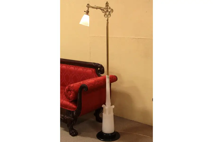 Photo of Art Deco Alabaster Bridge Floor Lamp