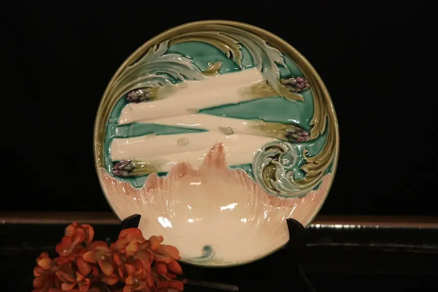 Photo of Victorian Majolica Asparagus Plate
