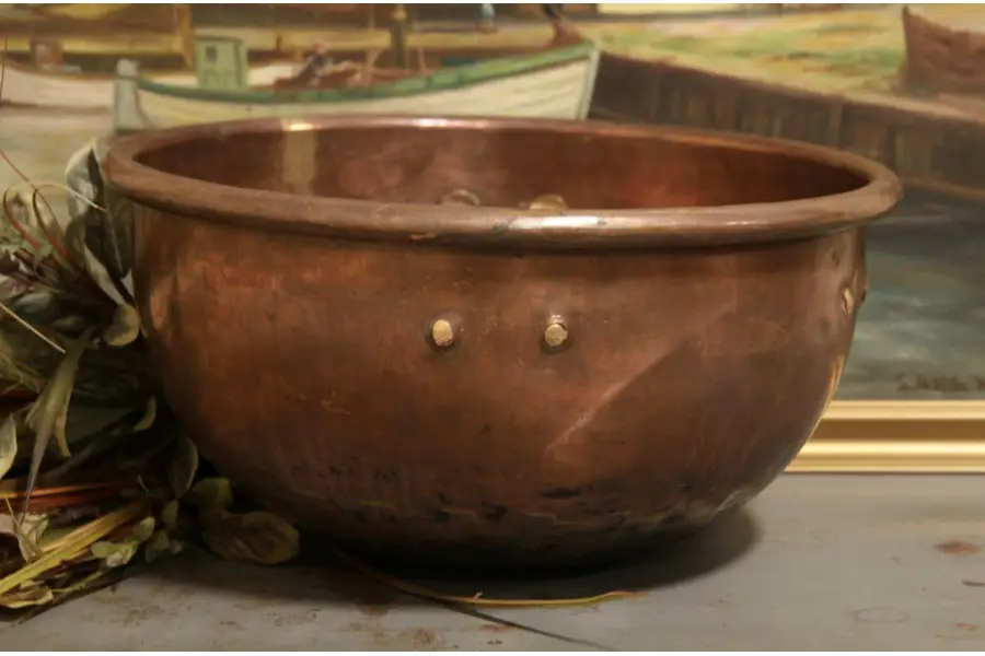 Photo of Hand Dovetailed 1890's Antique Copper Candy Kettle
