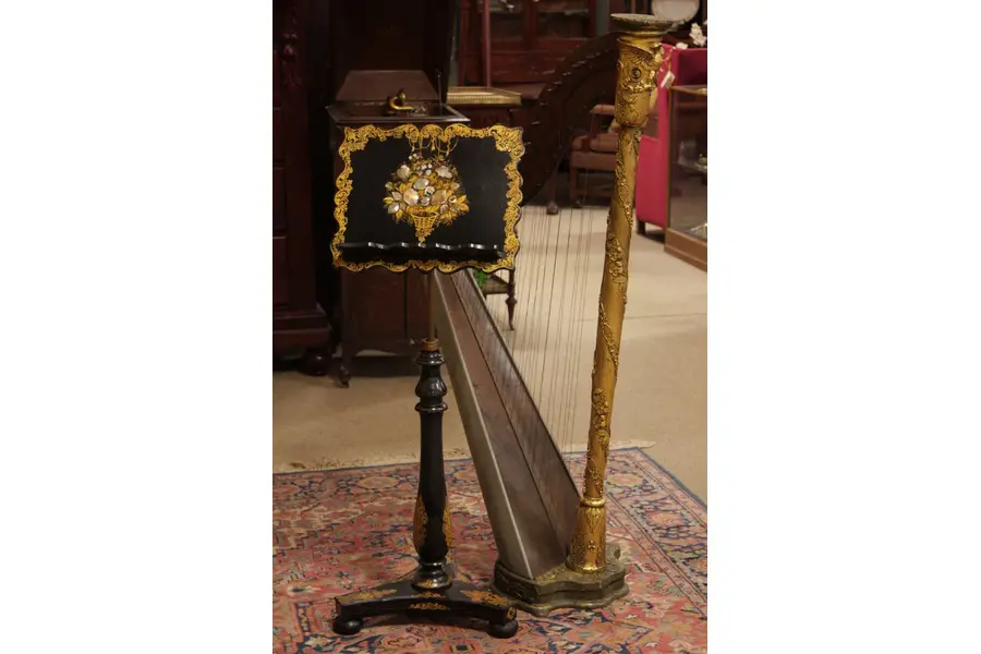 Photo of Victorian Papier Mache & Pearl Music Stand