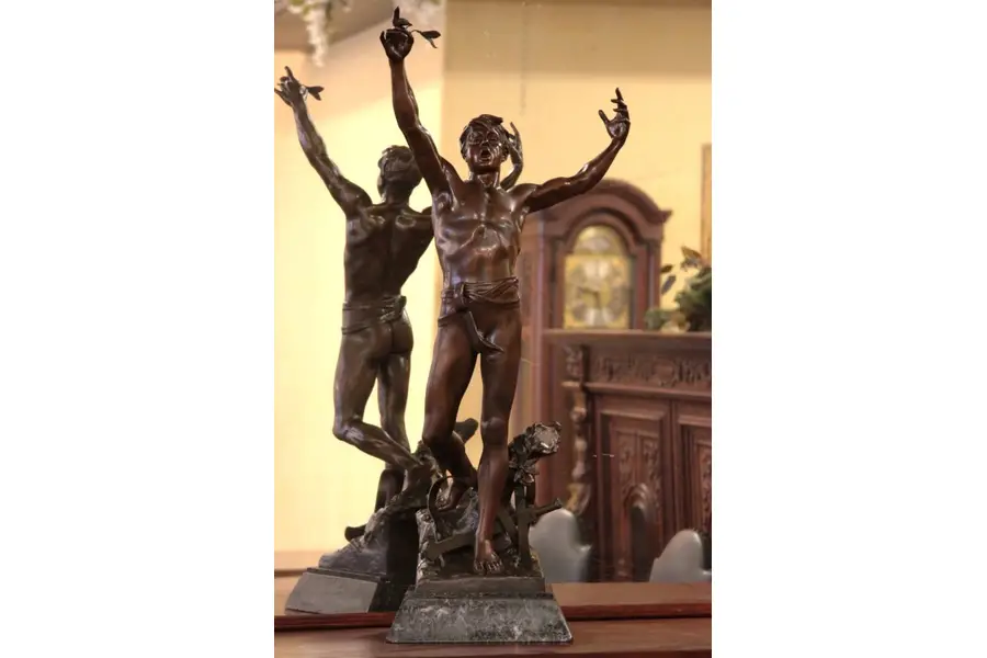 Photo of Athlete's Olympic Victory, Antique French Statue