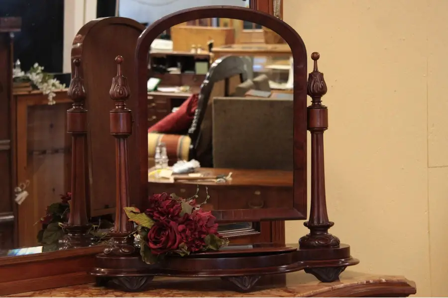 Photo of Antique Dresser or Shaving Mirror, Jewelry Box