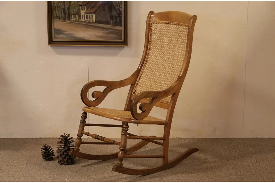 Photo of Victorian Caned Lincoln Rocker