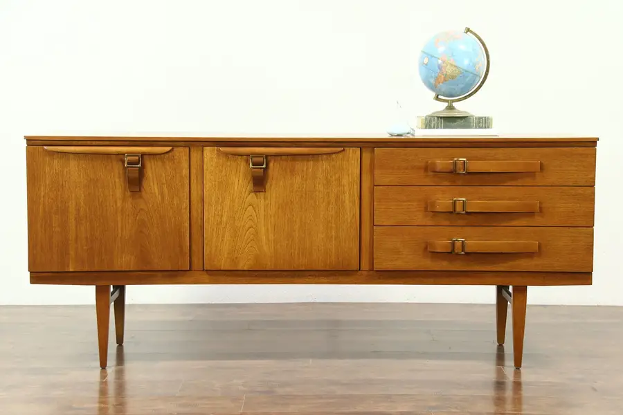 Photo of Teak Midcentury Modern Sideboard, Credenza, Bar Cabinet or TV Console