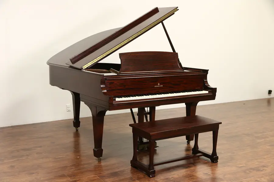 Photo of Steinway 1947 Mahogany Model L Grand Piano & Bench