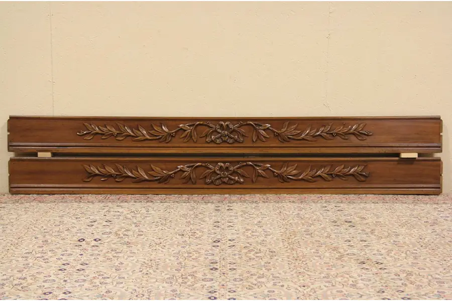 Photo of Pair of Carved French Fruitwood Carved Fragments for Valance or Doorway