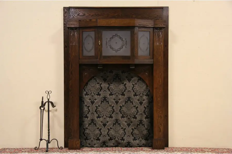 Photo of Arts & Crafts Mission Oak 1900 Fireplace Mantel Architectural Salvage