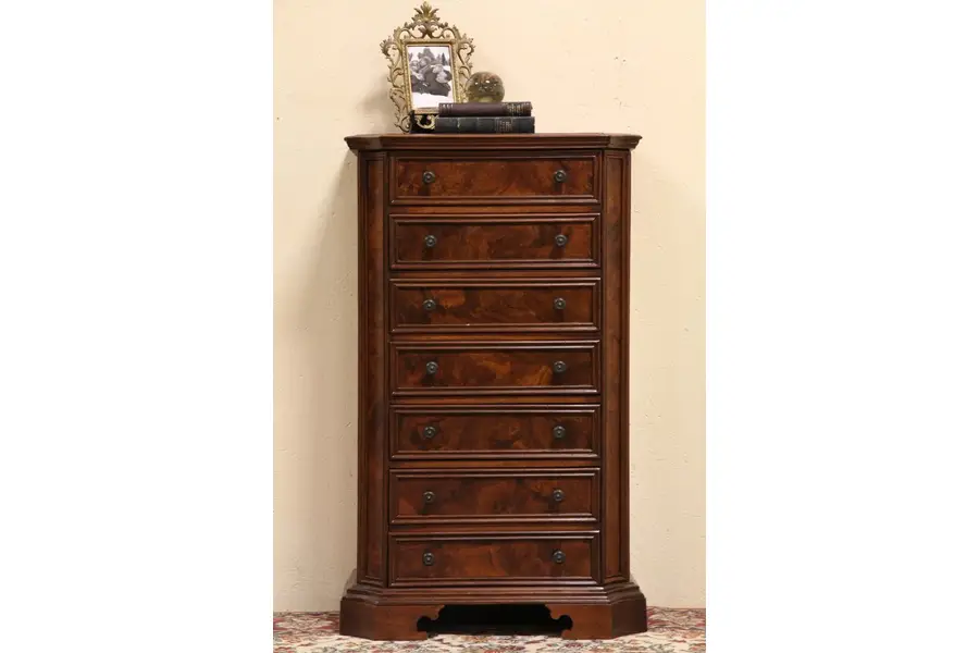 Photo of Lingerie Chest or 7 Drawer Semanier, Olive Burl