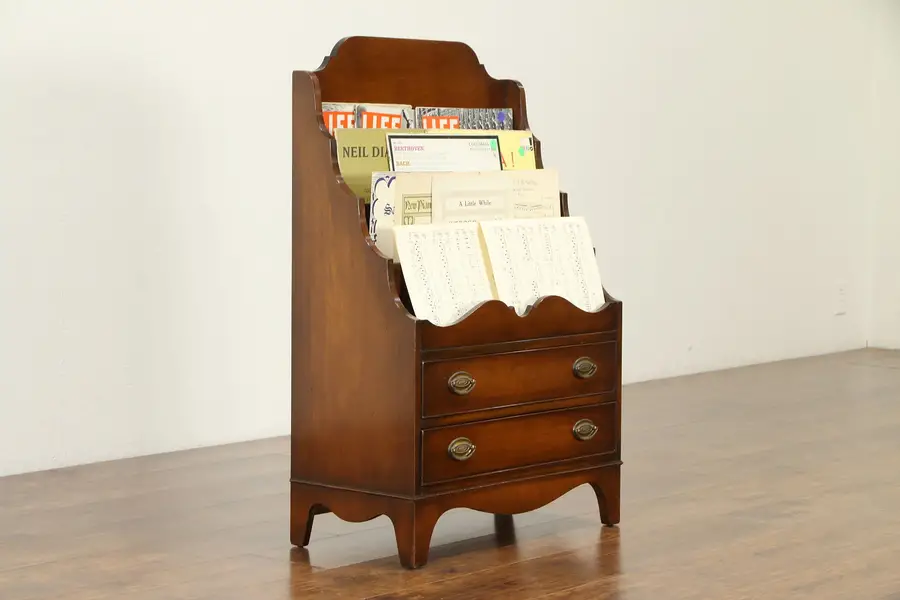 Photo of Traditional Vintage Magazine Newspaper Caddy, Music Rack