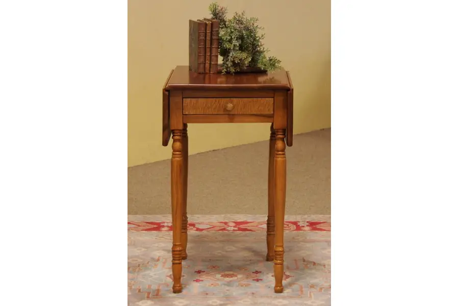 Photo of Cherry & Tiger Maple Dropleaf Pembroke Lamp Table