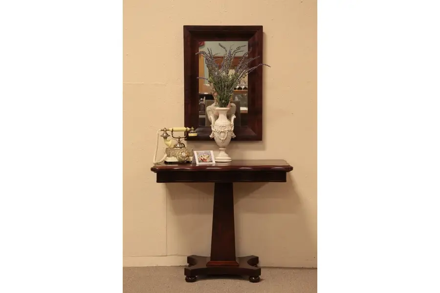 Photo of Empire 1840's Mahogany Flip-Top Game, Console Table