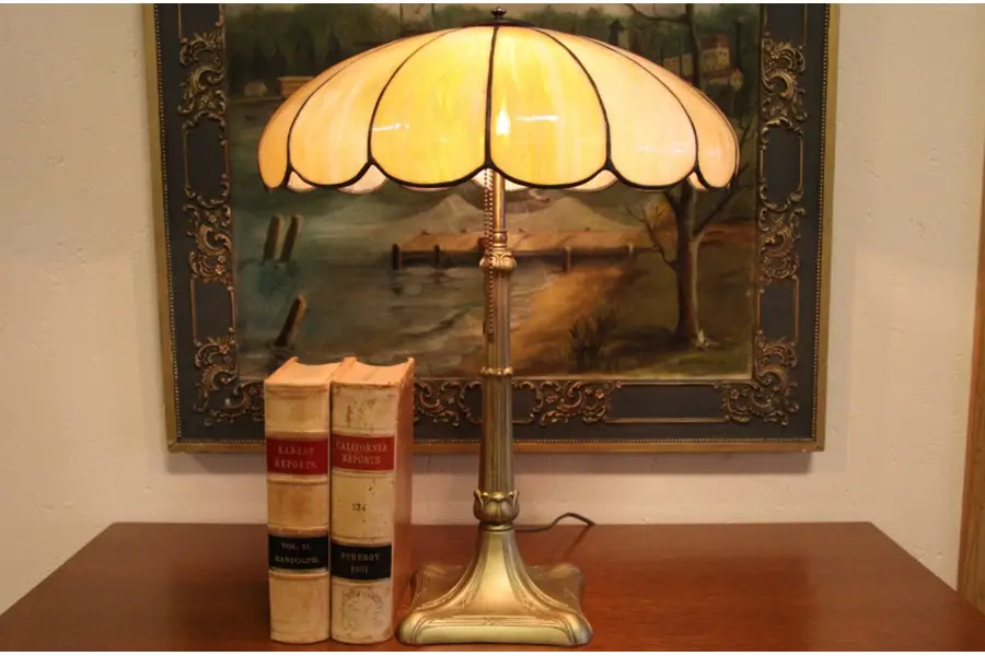 Photo of Miller 1915 Lamp, Caramel Stained Glass
