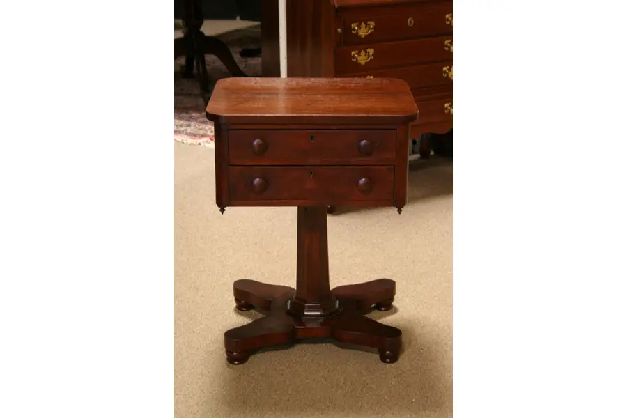 Photo of Country Walnut Sewing Stand or Lamp Table