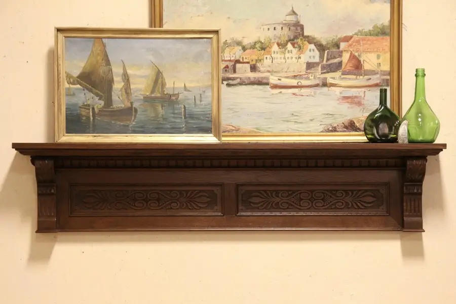 Photo of Architectural Salvage Oak Mantel or Wall Shelf