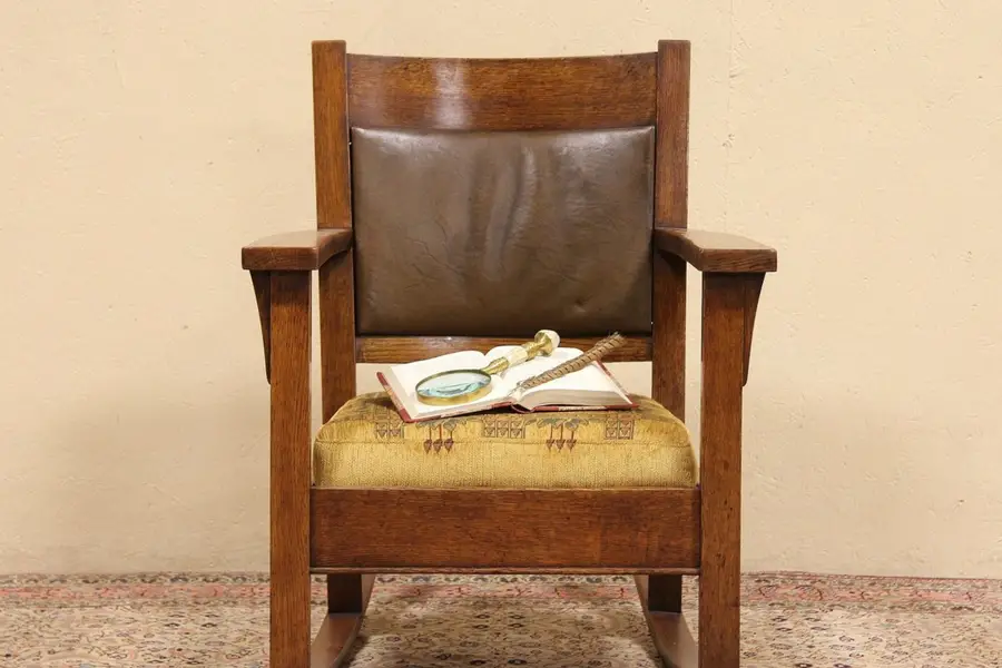 Photo of Art & Crafts Mission Oak 1900 Antique Rocking Chair