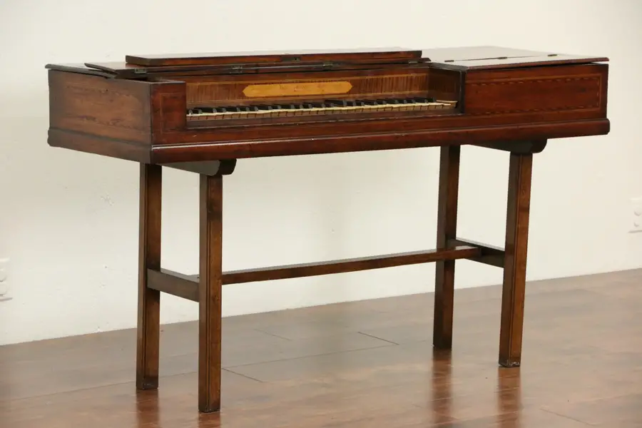 Photo of Beck of London Signed 1778 Antique Not Working Clavichord Piano or Sofa Table