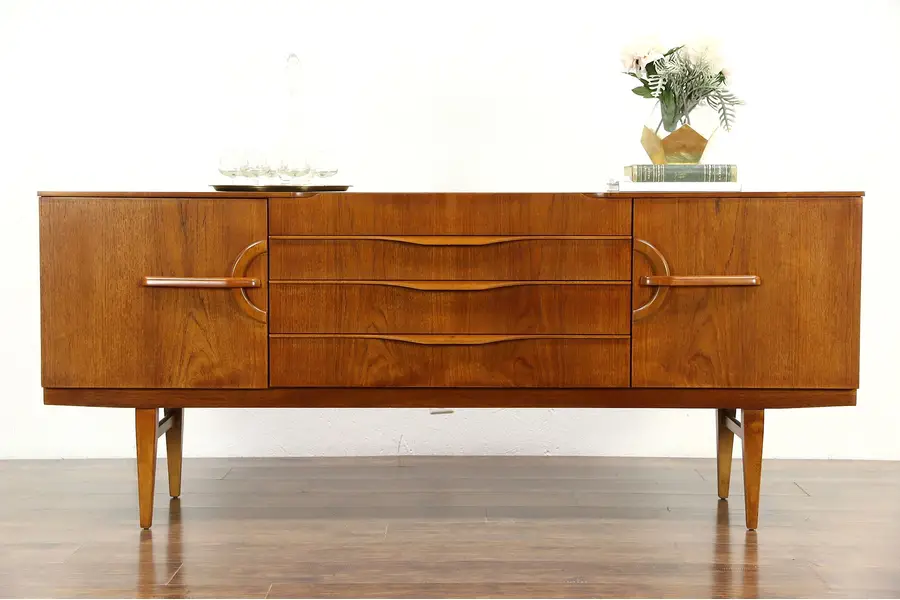 Photo of Teak Midcentury Modern 1960 Vintage Credenza, Sideboard or TV Console, England