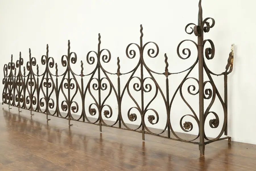 Photo of Wrought Iron 12' Antique Architectural Salvage Fence or Gallery