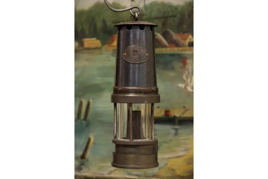 Photo of Patterson Gateshead 1900 Antique Bronze Coal Miner Lamp