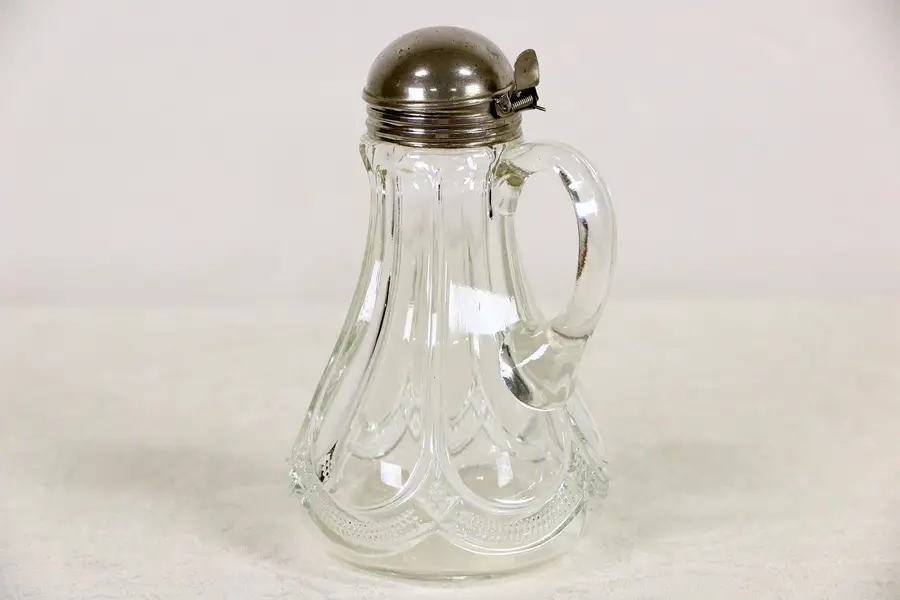 Photo of Victorian Blown Pattern Glass Antique 1880's Syrup Pitcher