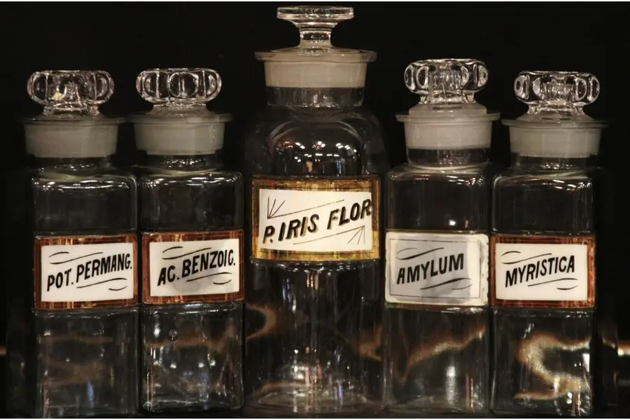 Photo of Set of 5 Apothecary / Pharmacy 1894 Medicine Bottles