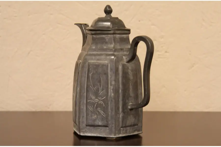 Photo of Engraved Chinese Pewter Pitcher