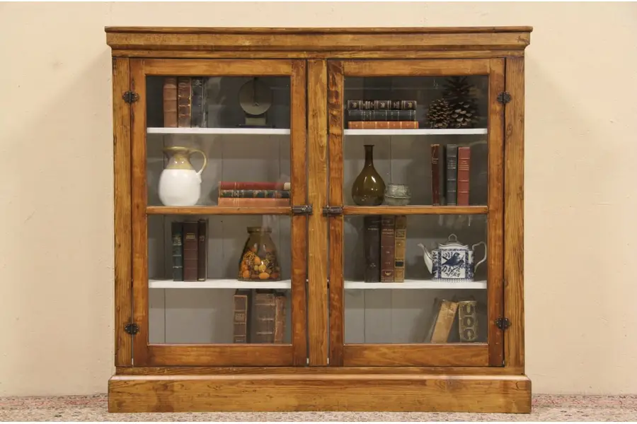 Photo of Country Pine 1895 Antique Bookcase or Pantry Cupboard