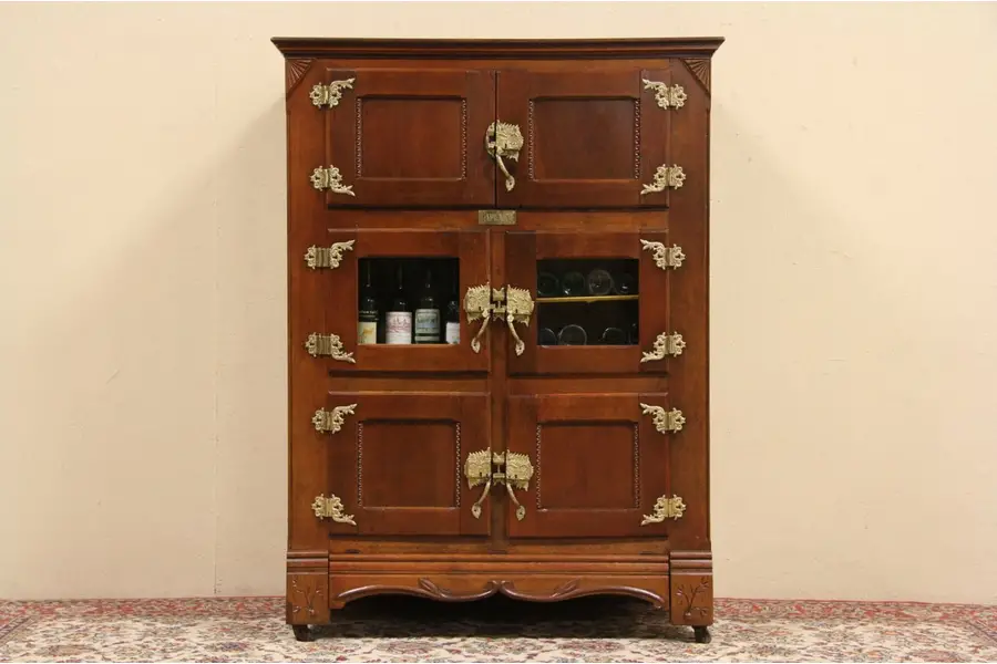 Photo of Lapland 1890 Antique 6 Door Oak Large Icebox