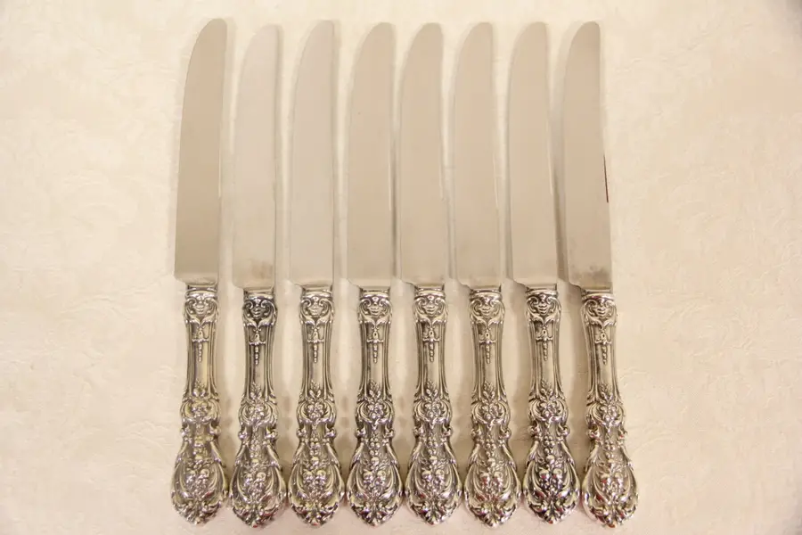 Photo of Francis I Reed & Barton Set of 8 Sterling Silver 9 5/8" Dinner Size Knives