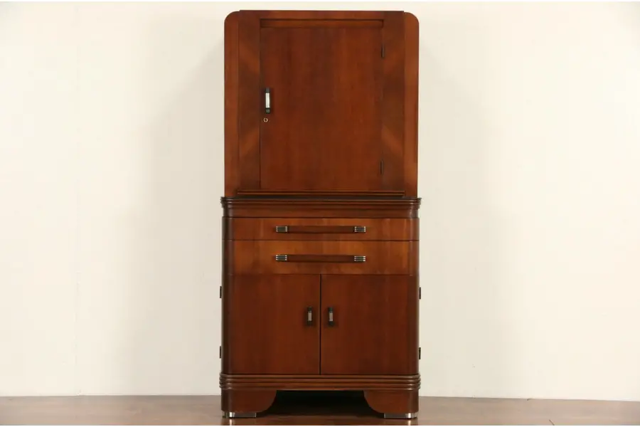 Photo of Art Deco Hamilton Physician, Dentist or Doctor 1940 Lighted Medical Cabinet