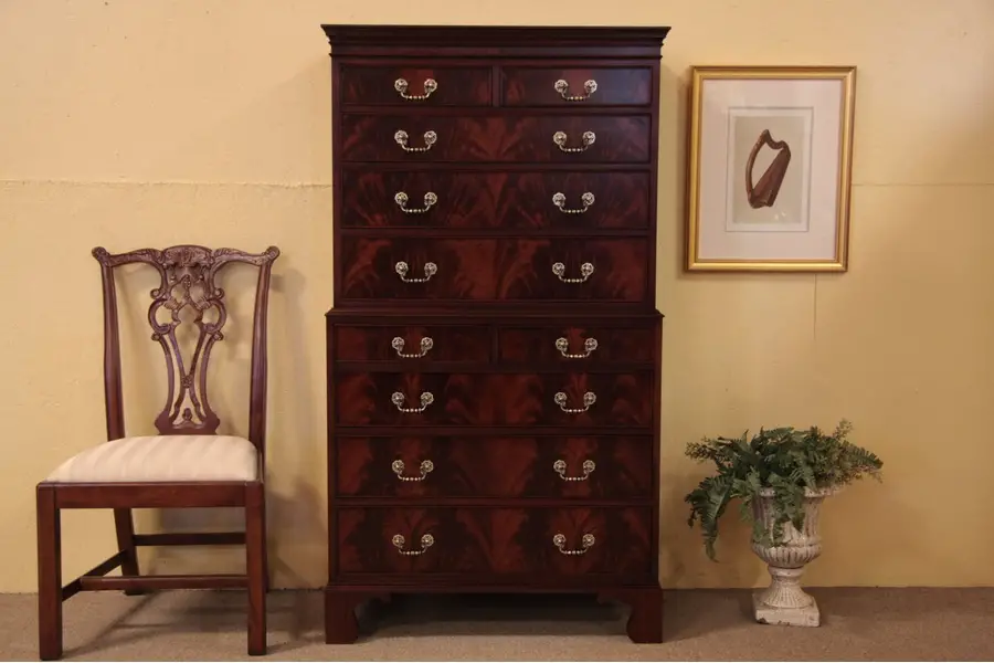 Photo of Georgian Mahogany Tall Chest on Chest