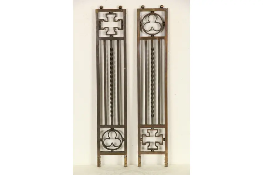 Photo of Bronze Art Deco Pair of 1925 Architectural Salvage Grill Panels