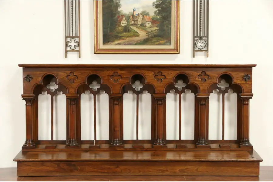 Photo of Architectural Salvage Antique 1870 Communion Rail or Kneeler