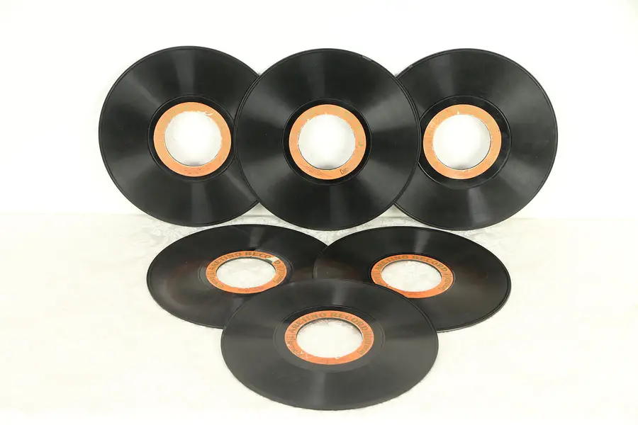 Photo of Group of 6 Aretino 3" hole 78 rpm Antique Records