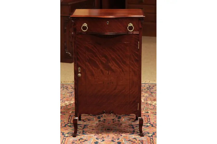 Photo of Art Nouveau Inlaid Antique Music Cabinet