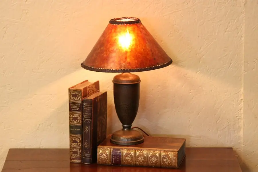Photo of Arts & Crafts Mica and Copper Lamp