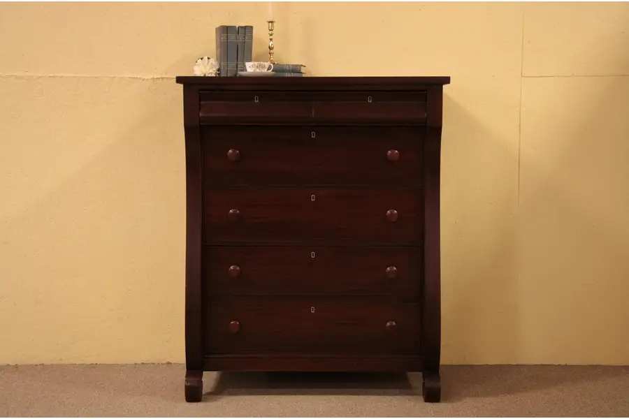 Photo of Empire Mahogany Turn of the Century Highboy Dresser