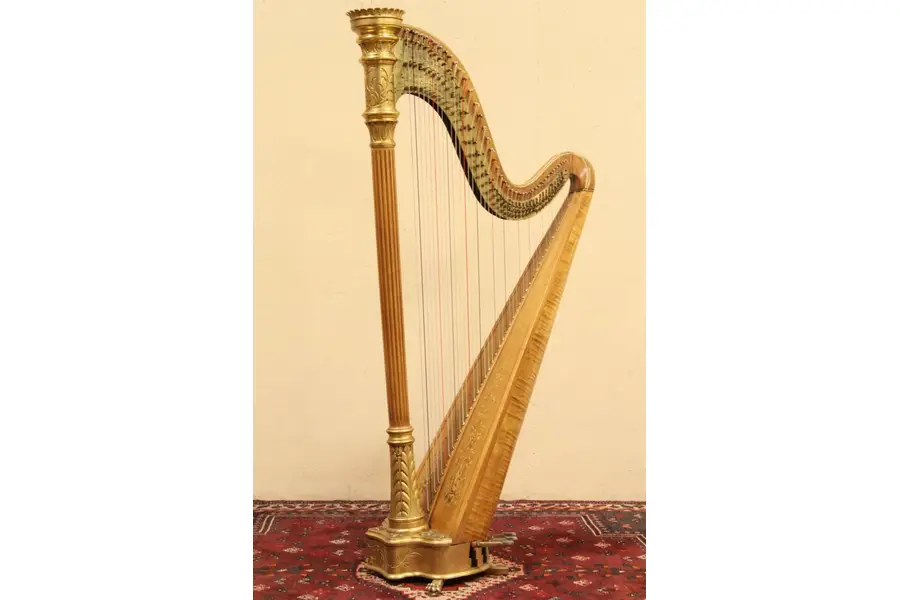 Photo of Lyon & Healy 1933 Gold Pedal Harp, Style 14 & Case