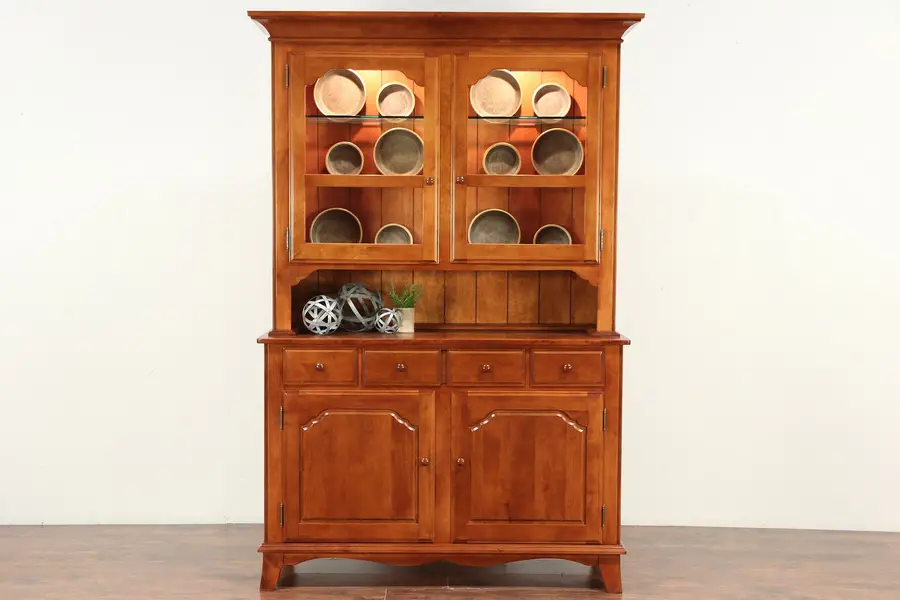 Photo of Nichols & Stone Vintage Hutch Cabinet Provence Buffet & China Deck