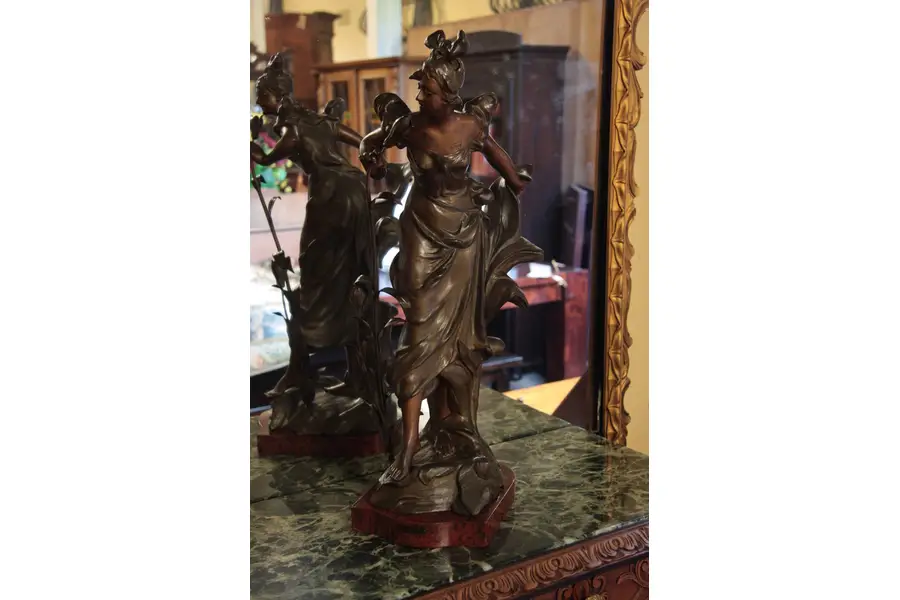 Photo of Lys Art Nouveau 2' Sculpture Signed Tairo