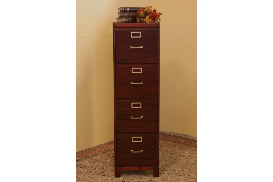 Photo of Mahogany Antique 4 Drawer File Cabinet