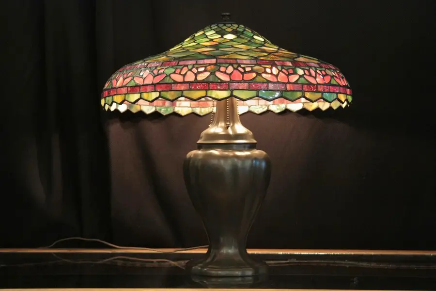 Photo of Lamp, Stained & Leaded Glass Shade