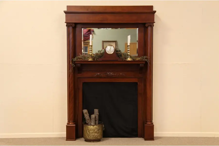 Photo of Victorian Fireplace Mantel & Surround, Mirror