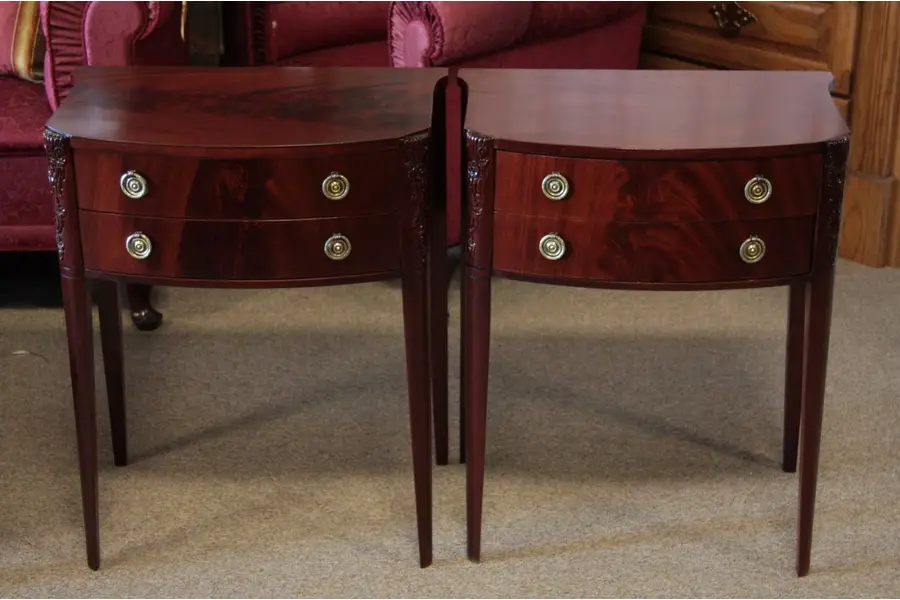 Photo of Federal or Sheraton Pair of Nightstand or End Tables