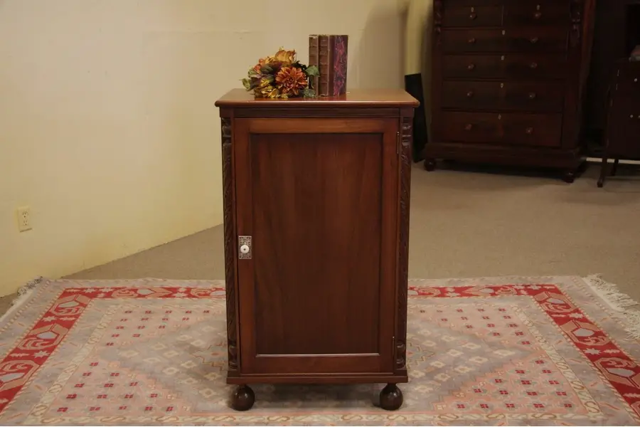 Photo of Empire Acanthus Carved Mahogany Music Cabinet