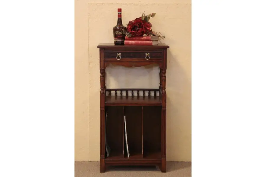 Photo of Victorian Eastlake Antique Walnut Music Cabinet