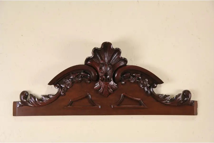 Photo of Architectural Salvage Fragment, Hand Carved 1870 Antique Crest
