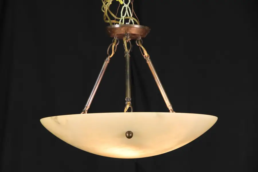 Photo of Alabaster 19" Dome Vintage Ceiling Light Fixture